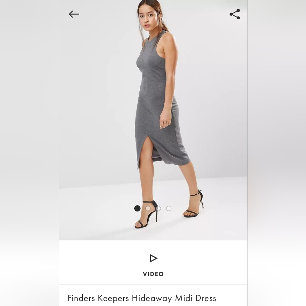 Finders Keepers Jersey Grey Hideaway Midi Dress